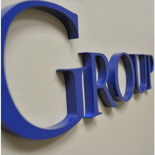 Matt Blue Acrylic Letter Handcraft Cut Out Metal Letter Car Paint SUS Signs Corrosion-resistant Cabinet Sign Wall Letters Office