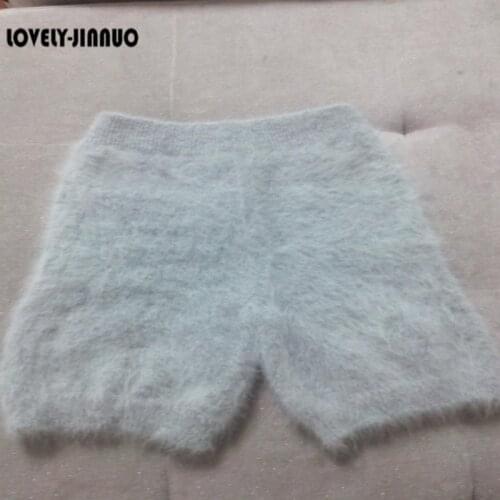Fashion winter mink cashmere knitted trousers short pants free shipping JN296