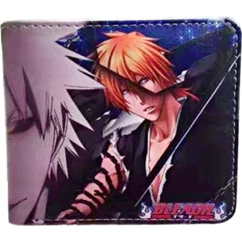 Cartoon Anime BLEACH Kurosaki ichigo Wallet Fashion PU Leather Purse Cosplay Short Wallets Gift