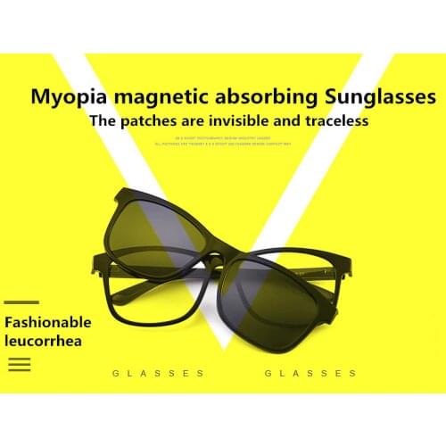 2 lens Magnet Sunglasses Clip Mirrored Clip on Sunglasses clip on glasses Men Polarized Clips Custom Prescription Myopia