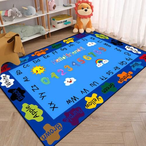 Cartoon Number Floor Carpet For Boy Girl Soft Flannel Mat In The Nursery Early Education Rug Children Crawling Mat Bedroom Rug