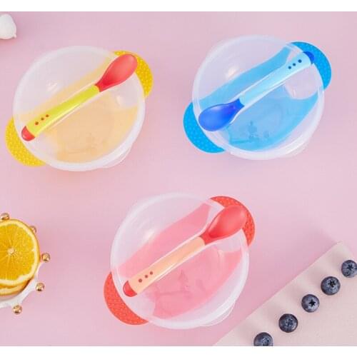 Baby Bowl Set Training Bowl Spoon Tableware Set Dinner Bowl Learning Dishes With Suction Cup Children Training Dinnerware
