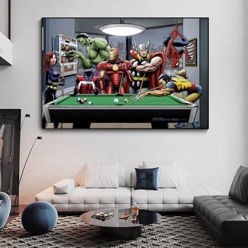 Marvel Comics Avengers Canvas Wall Art Printed Movies Super Heroes Figure Painting Living Room Bedroom Home Posters Prints Decor