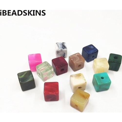 New arrival! 13mm 100pcs/lot Acrylic marble effect Square beads for earrings accessories,parts,jewelry making