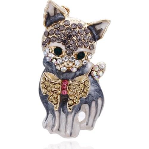 Of the new fashion set auger cat drip animal brooches pet corsage, deserve to act the role of a pin factory direct sale