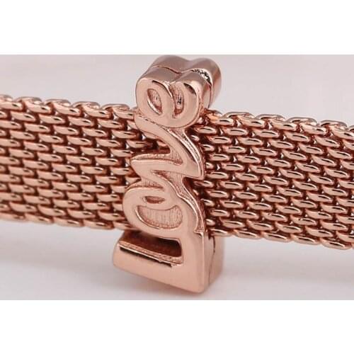 Authentic S925 Silver Rose Reflexions Love Clip Stopper Charms fit Lady Bracelet Bangle For Women DIY Jewelry Making