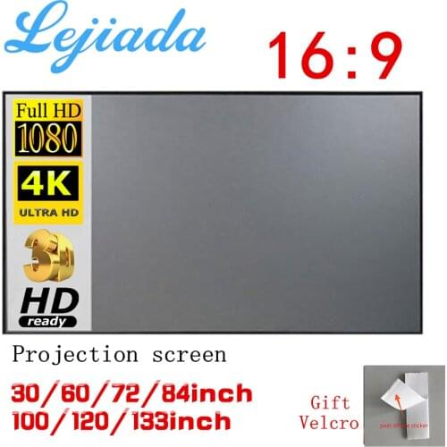 LEJIADA Projector simple curtain Anti-light screen 60 72 84 100 120 inches home outdoor office portable 3d HD projector screen