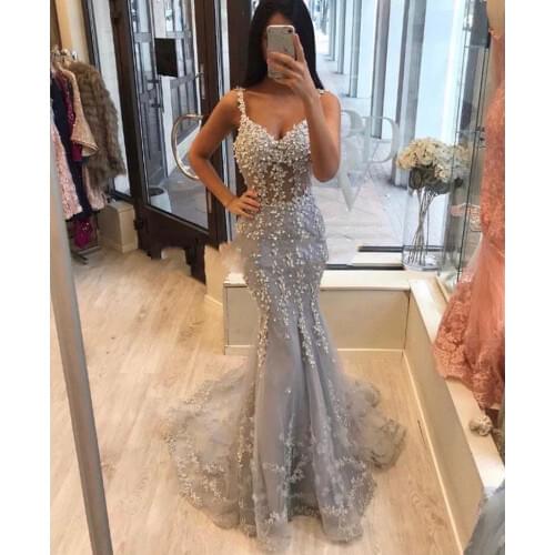 Sexy African Lace Mermaid Prom Dresses Sleeveless For Black Girl See Through Shinning Evening Party Gowns Custom Made For Women