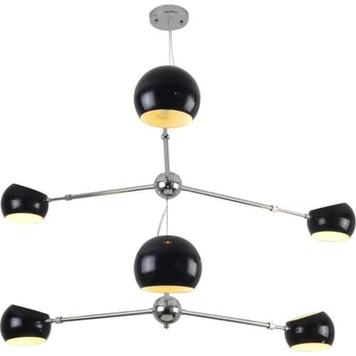 Nordic Wrought Iron Chandelier Postmodern Electroplating Gold Bronze Geometric Line Pendant Lamp Bedroom Dining Room Suspension