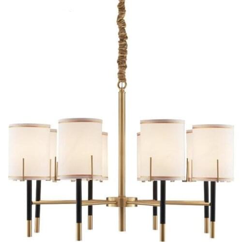 Post-modern Simple Iron Fabric E14*6/8 Heads Pendant Light for Dining Room Living Room Bedroom Drop Lighting 80-265V 1543