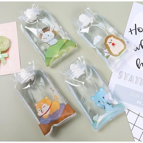 Cartoon Animals Hot Water Bag Mini Transparet Hot Water Bottle Hand warmer Portable Water-filling Hot-water Bag Kids Gift Fav