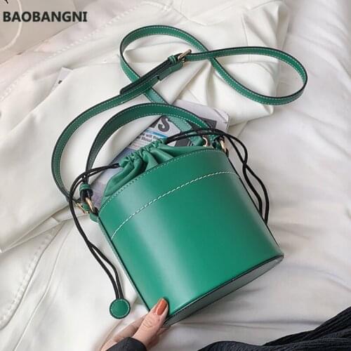 Tote Bucket Bag Summer Fashion New High-quality PU Leather Womens Designer Handbag Drawstring Shoulder Messenger Bag