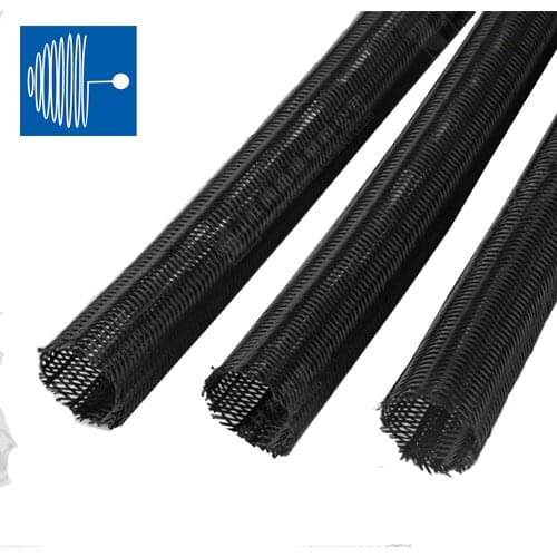 TRIUMPHCABLE 12mm to 25mm Nylon 5m PET braided mesh tube snake skin mesh wear-resistant flame-retardant mesh telescopic sleeve