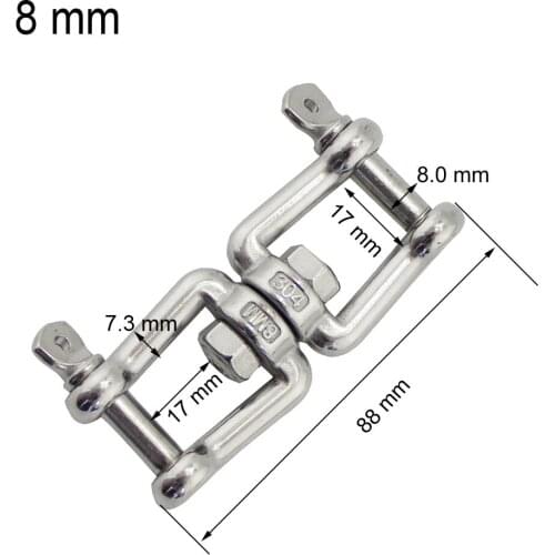 Marine Grade 304 Stainless Steel Boat Anchor Connector Shackle Swivel Jaw