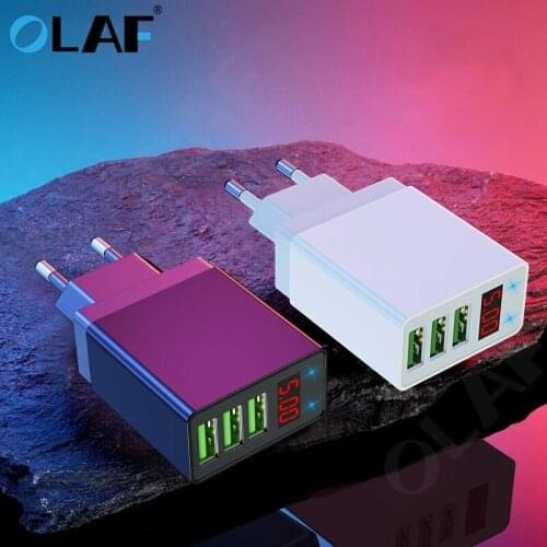 5V 3.1A Digital Display 3 Port USB Charger for Samsung Xiaomi Fast Mobile Phone Charger for iPhone Charger EU US Wall Adapter