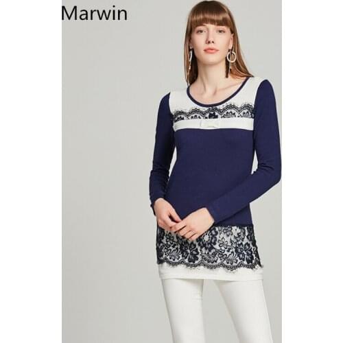 Marwin 2018 New-coming Autumn Winter Casual Pullovers Lace Floral Sweaters knitted sweater Women casual streetwear sweater