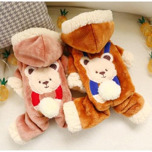 Winter Pet Dog Clothes For Overalls Snowball Bear Jumpsuit Puppy Hoodies Clothing For Dog Coat Thick Pets Dogs Clothing Product