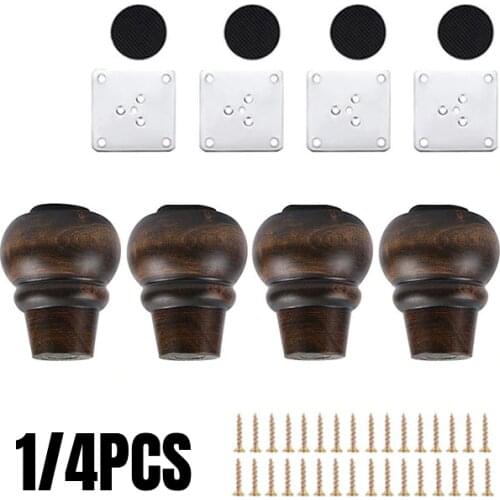 1/4PCS Wooden Furniture Sofa Legs Heavy Duty Solid Wood Armchair Recliner Dresser For Cabinet TV Stands Tea Table Bed Sofa 100mm