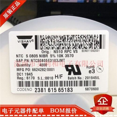 100% New Original In Stock NTCS0805E3103JMT NTC S 0805 NIBR 5% 10K 3570 10pcs/lot
