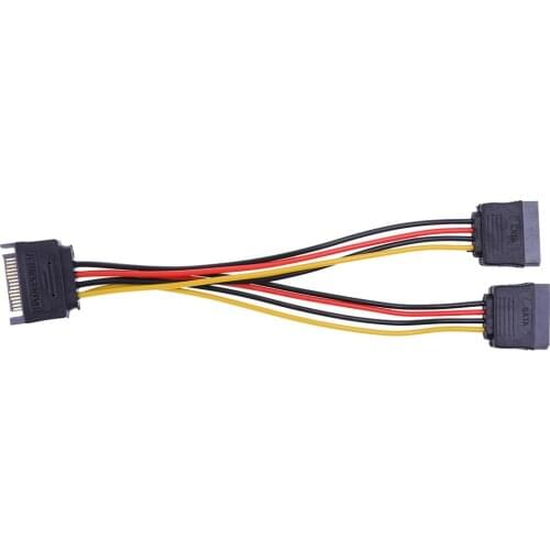 15Pin SATA Port to 2 15Pin SATA Splitter Cable Extender Power Adapter Cable