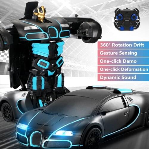 360° Rotation Drift Simulation RC Car Gesture Sensing Deformation Robot One-click Demo Dance Cool Headlight Dynamic Sound RC Toy