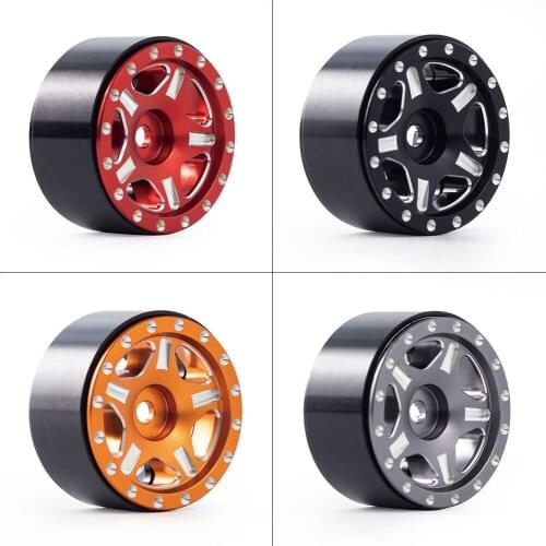 4pcs 1.0''Beadlock CNC NEW Aluminum Alloy Wheel Rim Hub for 1/24 RC Crawler Car Axial SCX24 AXI90081 AXI00001 C10