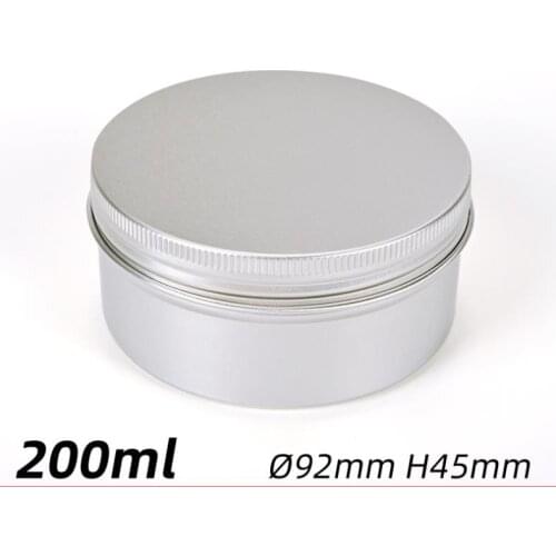 5pcs 92*25cm 200g 200ml silver round Aluminum can Cosmetic Cream Jar Container Empty coffee tea Food Packaging Cans