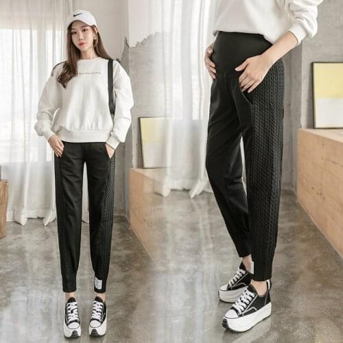7017# Maternity Pants Spring Autumn Casual Pants Loose Comfy Belly Support Pants Slimming Maternity Trousers