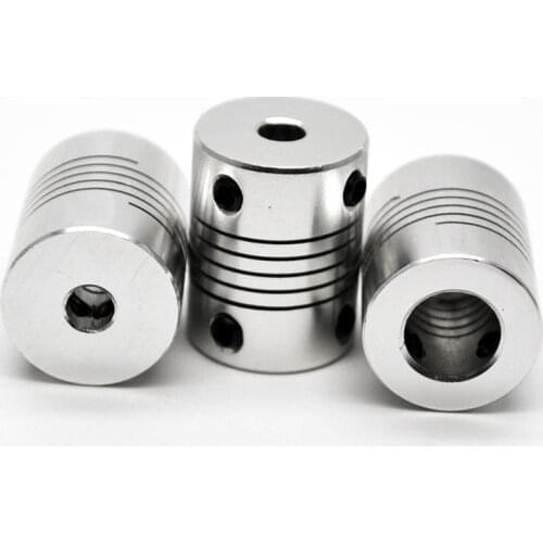 Aluminium CNC Motor Jaw Shaft Coupler 5mm To 8mm Flexible Coupling OD 19x25mm 3/4/5/6/6.35/7/8/10mm Z Axis Flexible Coupling