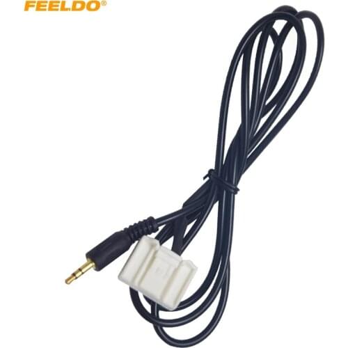 FEELDO Car 24Pin Aux Line 3.5mm Male Audio MP3 AUX-in Adapter For Subaru Outback Legacy Audio In-put AUX Connector Cable #HQ6497