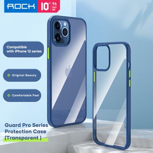 For iPhone 12 Pro Max Case PC+TPU Shockproof Hybrid Guard Pro High Transparent Case For iPhone12 Mini Pro Back Cover Shell Rock
