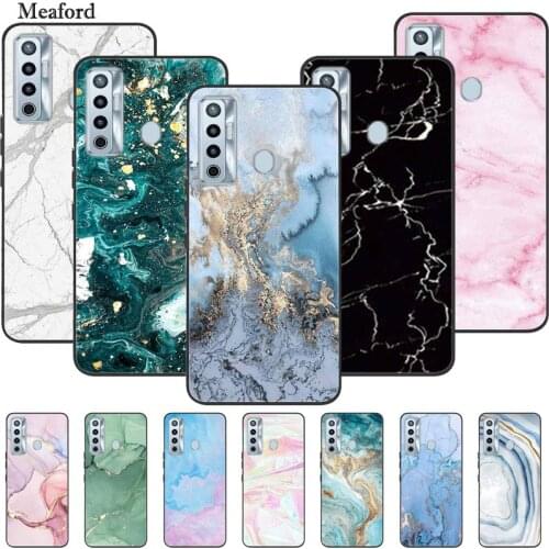 For TECNO Camon 17 Case Luxury Bumper Silicone TPU Soft Cover Phone Case For Tecno Camon 17 Pro Marble Shockproof Funda Coque