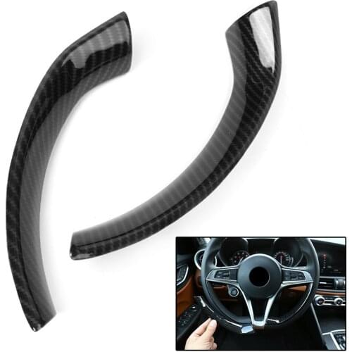 Car Interior Steering Wheel Cover Trim for Alfa Romeo Giulia 2017 Carbon Fiber