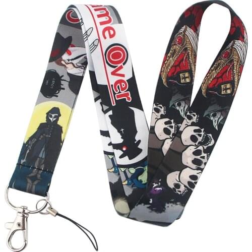 ER109 Creative Plague Doctor Game Over Lanyard Id Badge Holder DIY Hang Rope Lariat Lanyard Phone Accessories Gifts