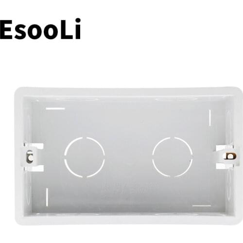 EsooLi Wall Mounting Box Internal Cassette White Back Box 137*83*56mm For 146mm*86mm Standard Touch Switch and USB Socket