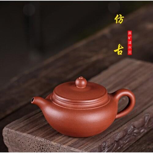 Zisha pot wholesale agent raw ore, clean cement, hand-made, Zhou chengluo antique tea set gift box