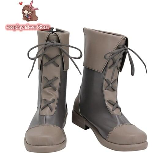 ID:INVADED Fukuda Tamotsu Brown Shoes Cosplay Long Boots Leather Custom Made Cosplay Costumes Shoes boots custom Made For you