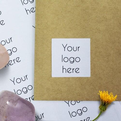 Personalized Square Recycled Your Logo Here Small Business Stickers, Product Labels, Eco Friendly customised Jar Sticker Labels