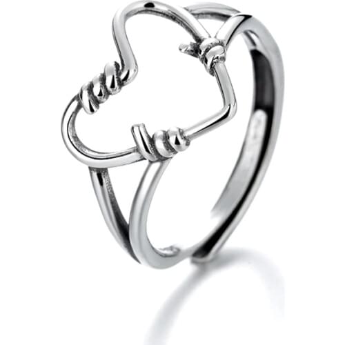 SA SILVERAGE Mens Ring Sterling Silver Ring S925 Five Pointed Star Female Fashion Personality Retro Old Craft Mens Rings