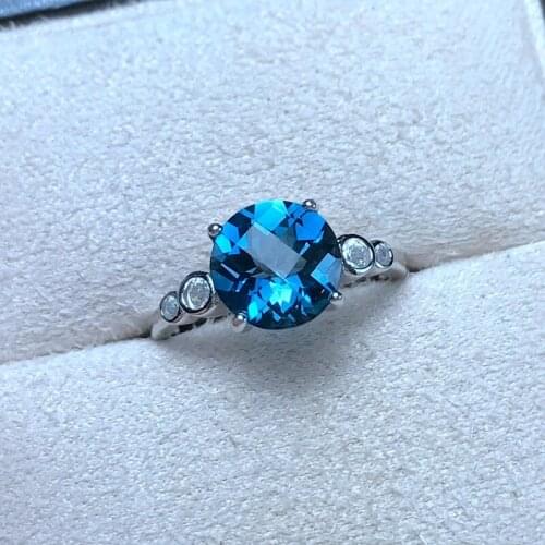 Attractive natural topaz gemstone Ring heart sky blue color Jewelry 925 sterling silver certified gem girl birthday party gift