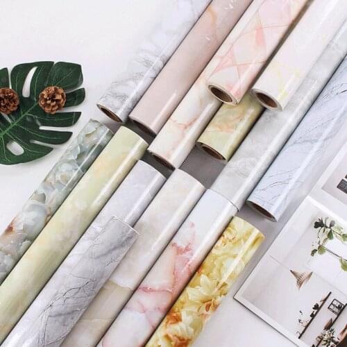 Kitchen Marble Oil-Proof Wallpaper PVC Dining Room Table Sticker Waterproof Counter-Top Home Bathroom Self Adhesive Wall Papers