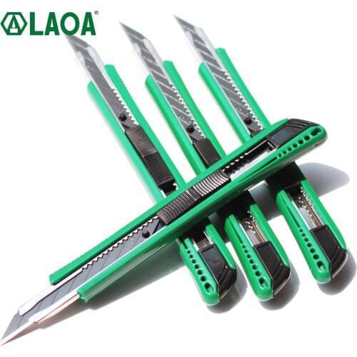 LAOA 10PCS Paper Cutter Pocket Knife Sharp Angle Art Knife SK5 Blade 30 Degree Film Cutter Wallpaper Cutter Sliding Blade Knife