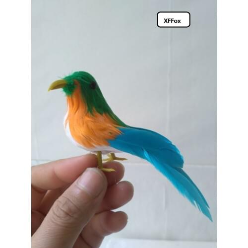 Mini simulation green&blue bird model foam&furs small bird doll gift about 12cm xf0455