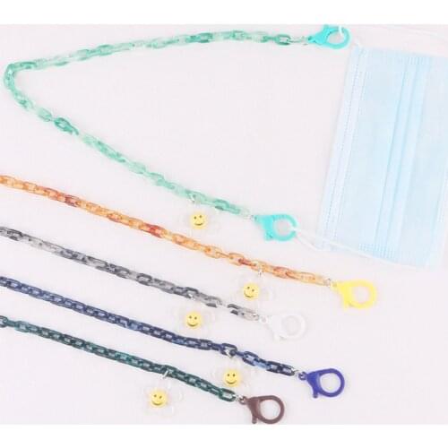 Fashion Eyeglasses Chain For Kid Anti-lost Flower Smile Face Charm Mask Chain Sunglasses Reading Glasses Lanyard Holder Strap
