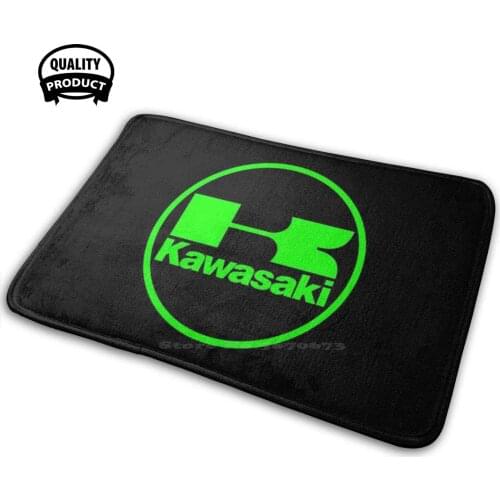 Motorcycle Round Logo Green 3D Soft Non-Slip Mat Rug Carpet Cushion Logo Sport Motorcycle Motorsport Japanese Green Speed Fast