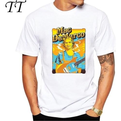 New Brand-Clothing Mac Demarco and Guitar T-shirts Men Character Print Tee Shirts Tops poleras hombre 2019