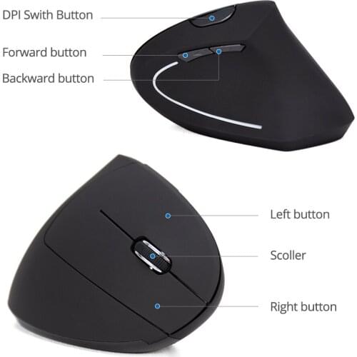 Wireless Mouse Vertical Gaming Mouse USB Computer Mice Ergonomic Desktop Upright Mouse 1600DPI for PC Laptop Office Home