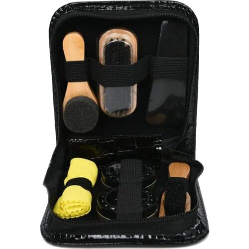 Polish Shoe Brush Kit Natural Polishing Shine Applicators Clean Shoe Care Set for Leather Shoes Boot and More