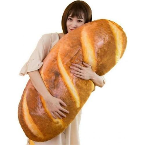 Newest 3D Simulation Bread Shape Pillow Soft Lumbar Back Cushion Plush Stuffed Toy