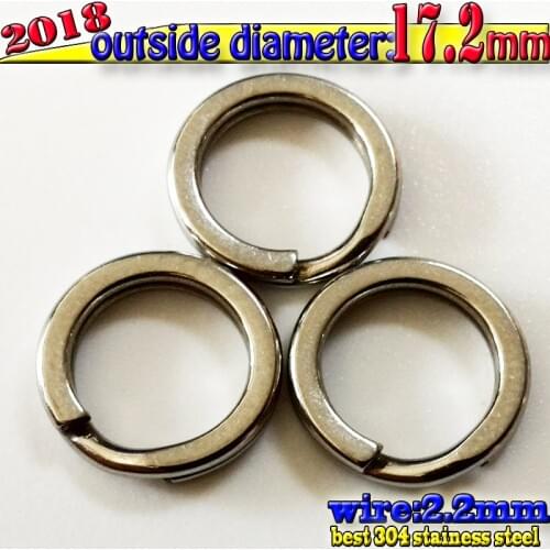 2018NEW split rings wire2.2*17.2mm quantily:15pcs/lot test155kg very strong 304 stainless steel